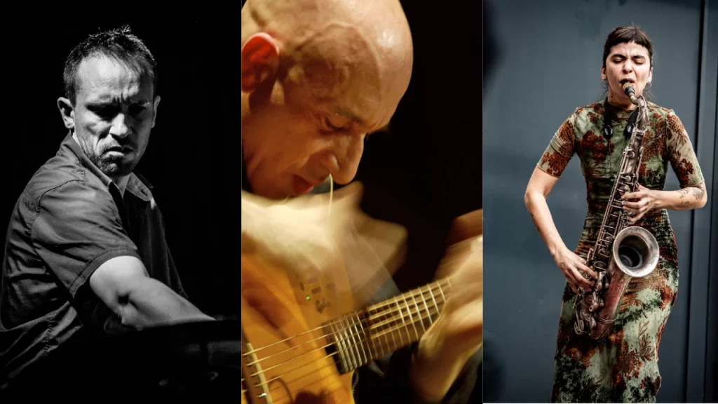 Camilla Nebbia, Elliott Sharp, Paal Nielssen-Love beim intenationalem F.I.M. Festival improvisierter Musik.