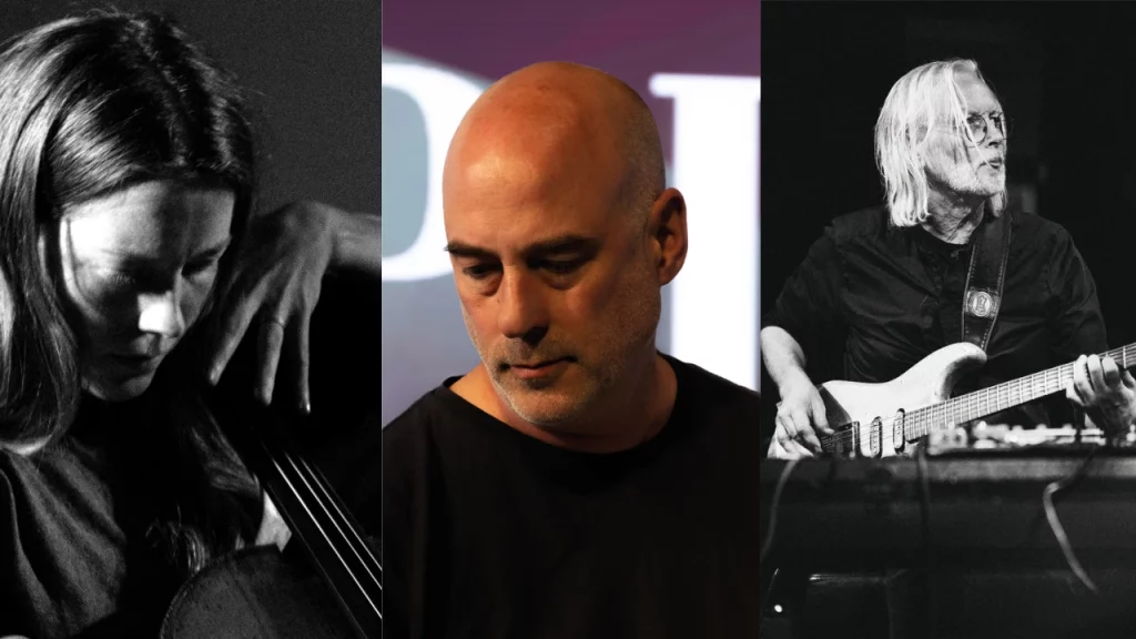 Lucy Railton/GB - Cello, electronics Jan Bang/NO - live sampling, programming Eivind Aarset/NO - Gitarre, electronics beim Internationalen F.I.M. Festival für improvisierte Musik 2026